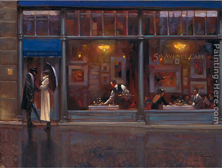 Fifth Avenue Cafe I painting - Brent Lynch Fifth Avenue Cafe I art painting